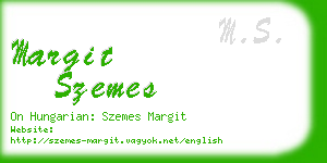 margit szemes business card